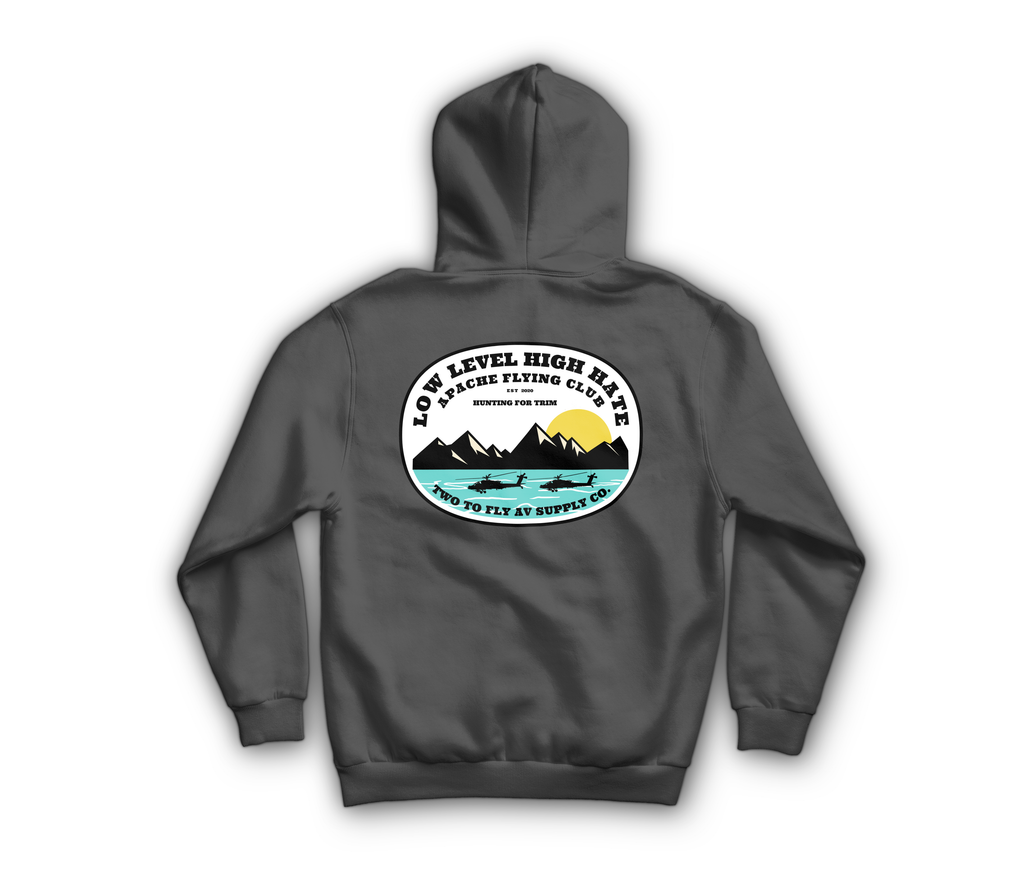 Low Level High Hate Hoodie — Charcoal, back