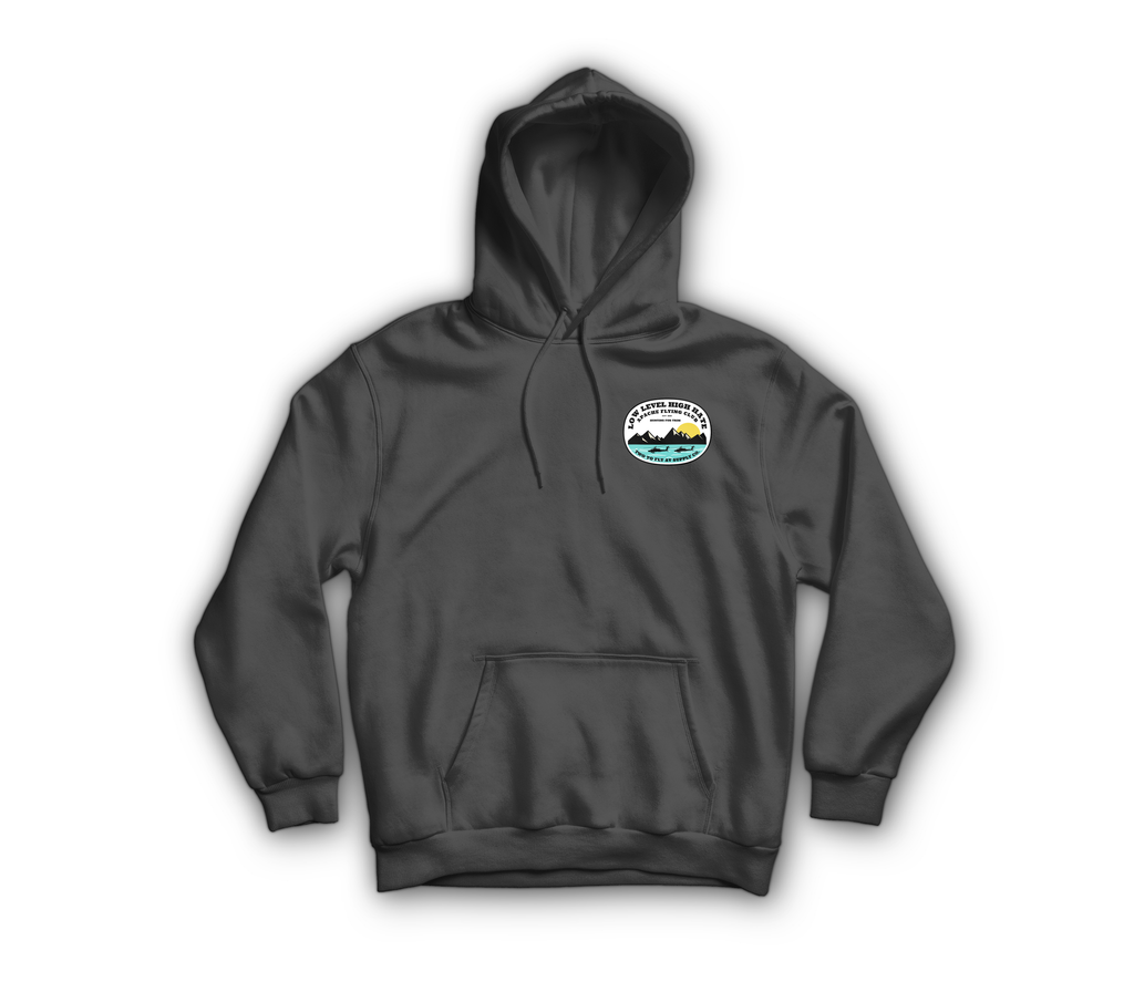 Low Level High Hate Hoodie — Charcoal, front