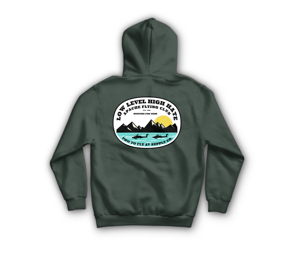 Low Level High Hate Hoodie — Forrest Green, back