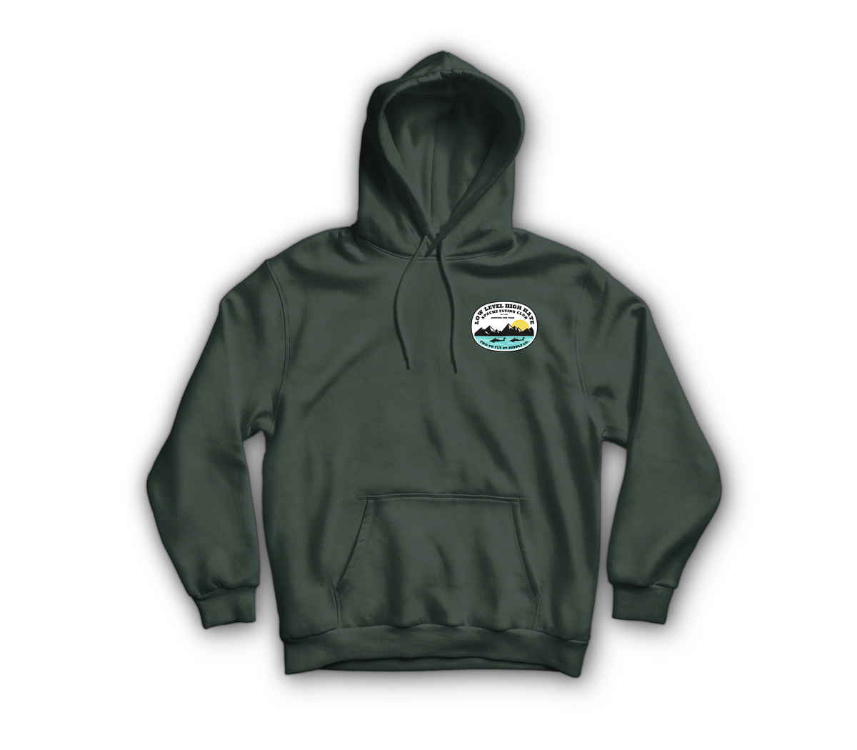 Low Level High Hate Hoodie — Forrest Green, front