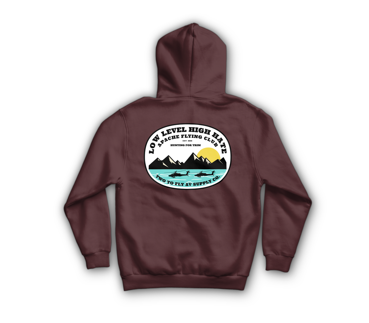 Low Level High Hate Hoodie — Maroon, back