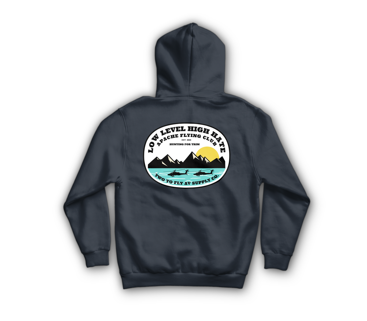 Low Level High Hate Hoodie — Navy, back