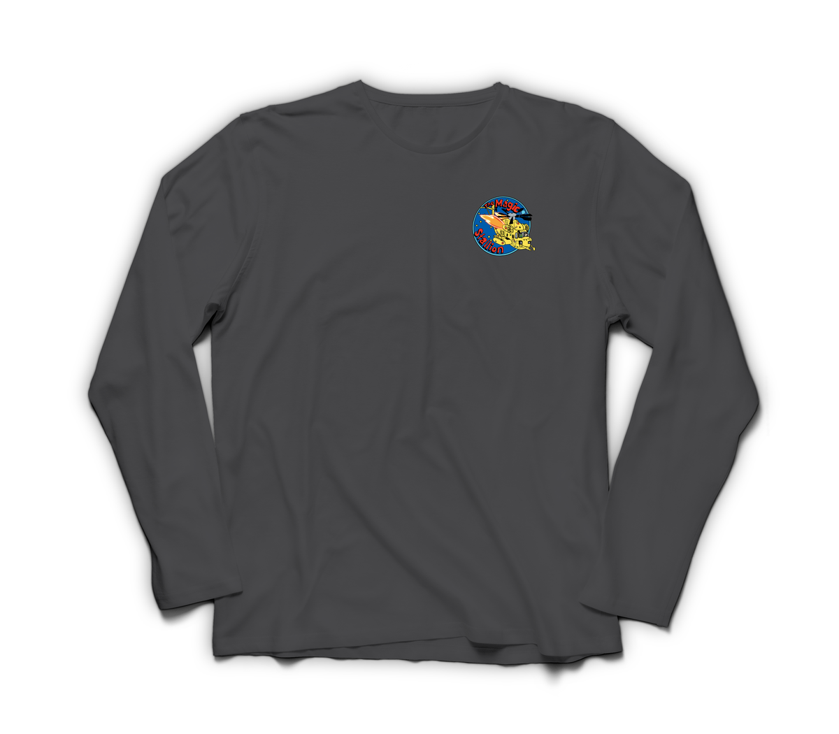 Magic Stallion Long Sleeve — Dark Heather, front