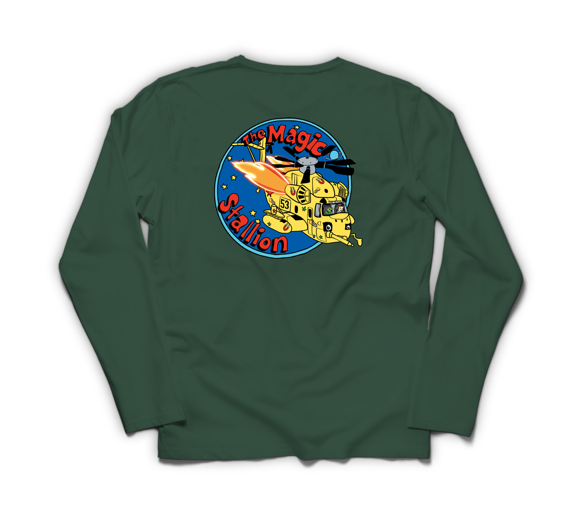 Magic Stallion Long Sleeve — Forrest Green, back
