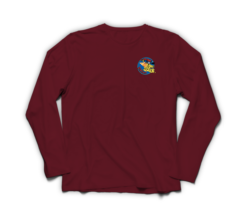 Magic Stallion Long Sleeve — Maroon, front