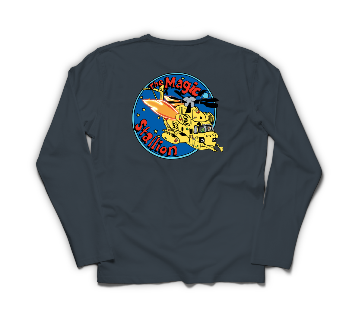 Magic Stallion Long Sleeve — Navy, back