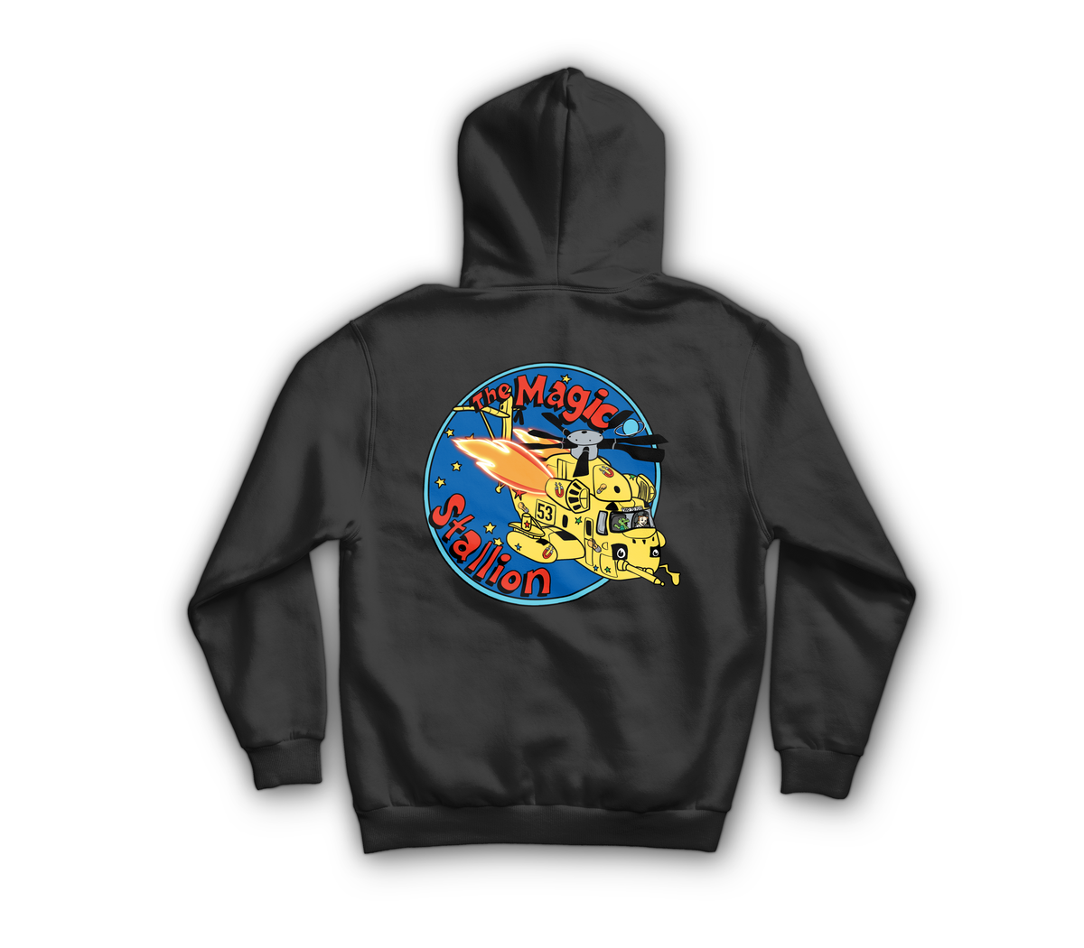 Magic Stallion Hoodie — Black, back