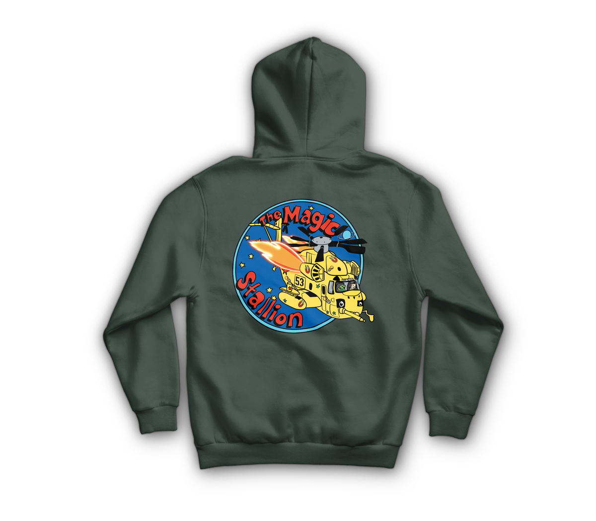 Magic Stallion Hoodie — Forrest Green, back