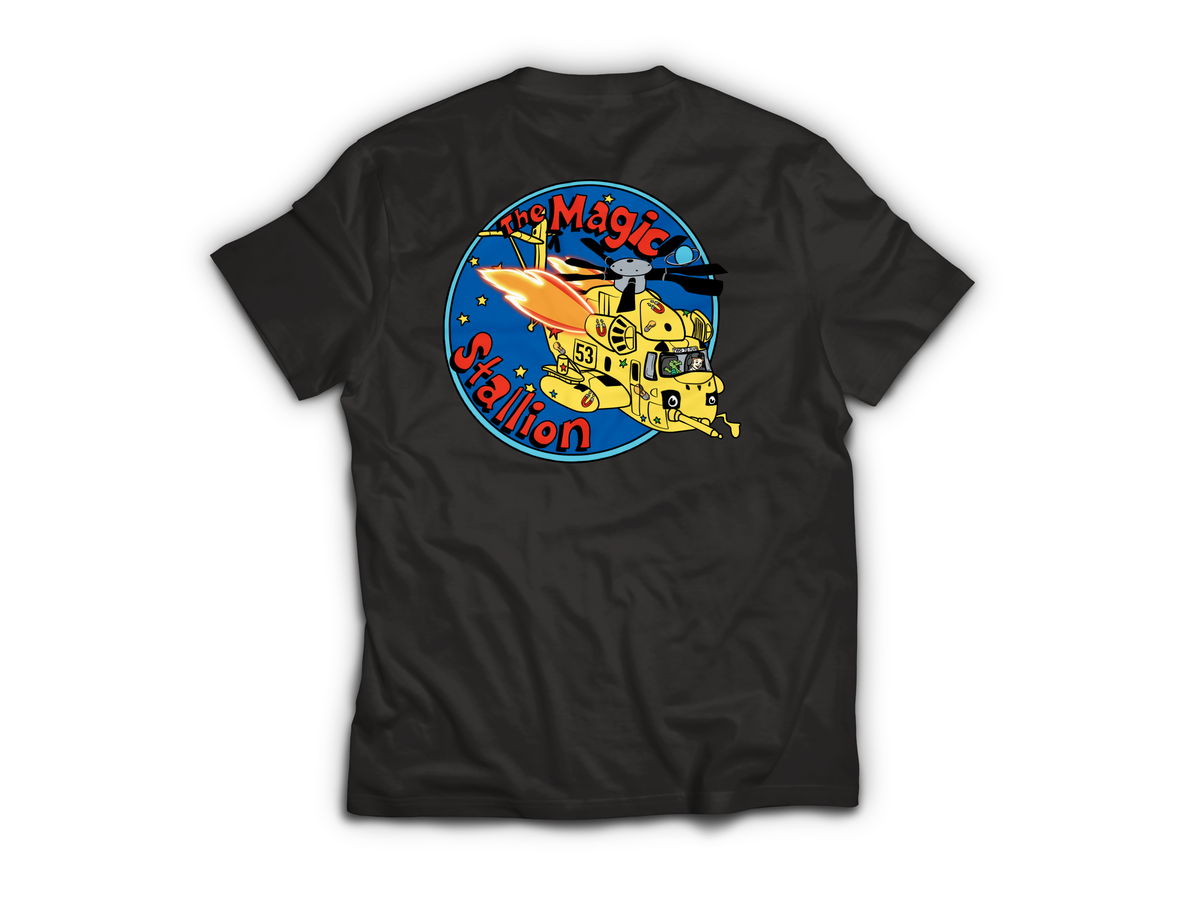 Magic Stallion T-Shirt — Black, back