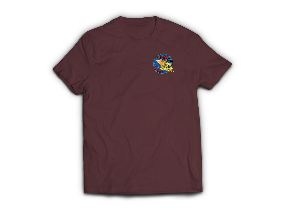 Magic Stallion T-Shirt — Maroon, front