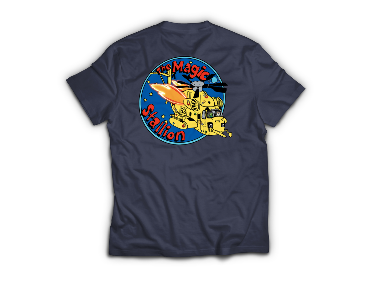 Magic Stallion T-Shirt — Navy, back