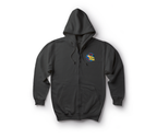 Magic Stallion Zip Hoodie — Black, front