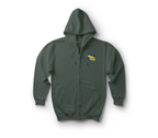 Magic Stallion Zip Hoodie — Forrest Green, front