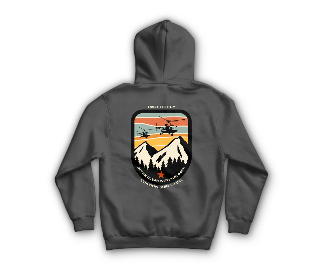 Mi-17 In The Clear Hoodie — Charcoal, back
