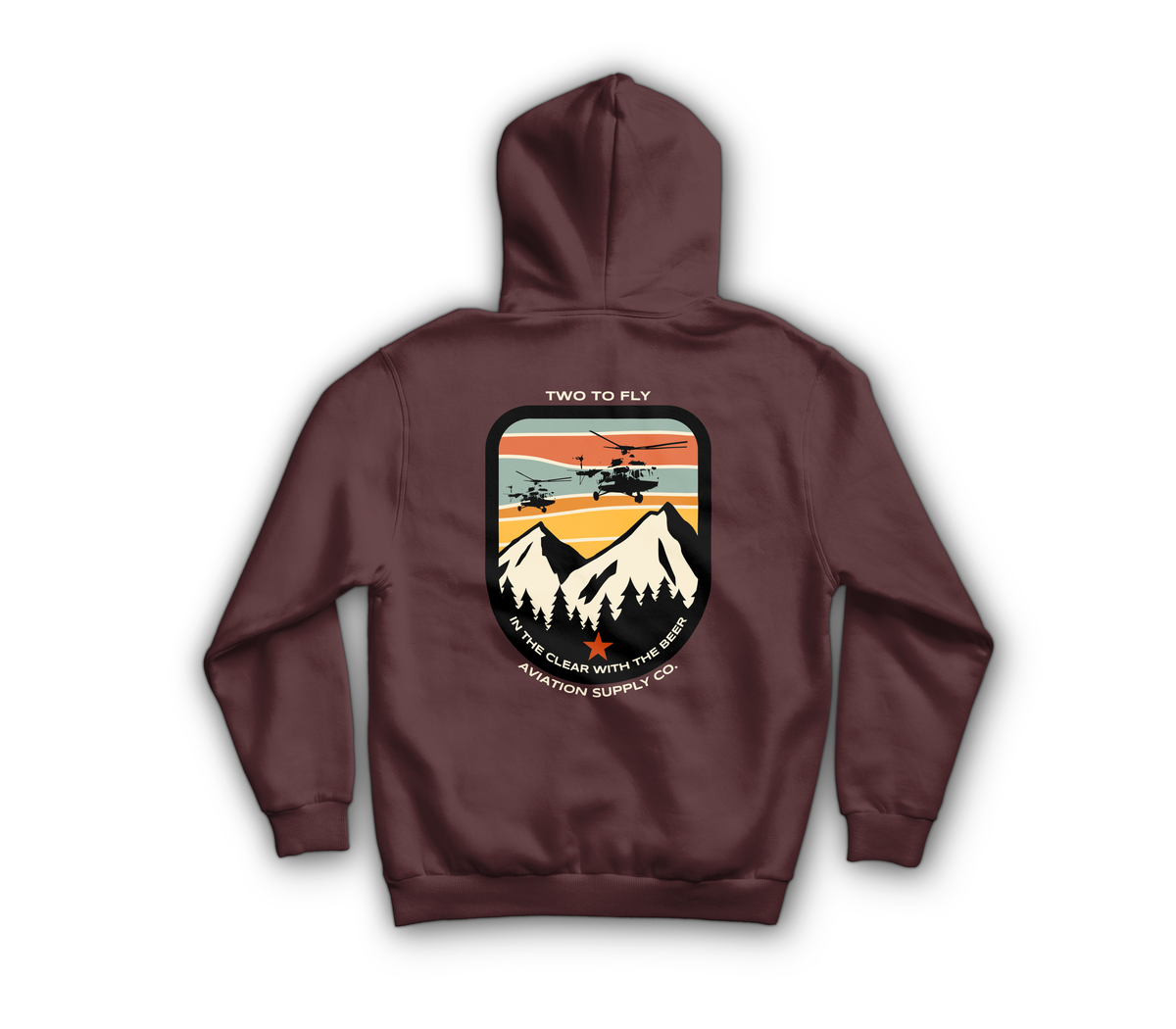 Mi-17 In The Clear Hoodie — Maroon, back