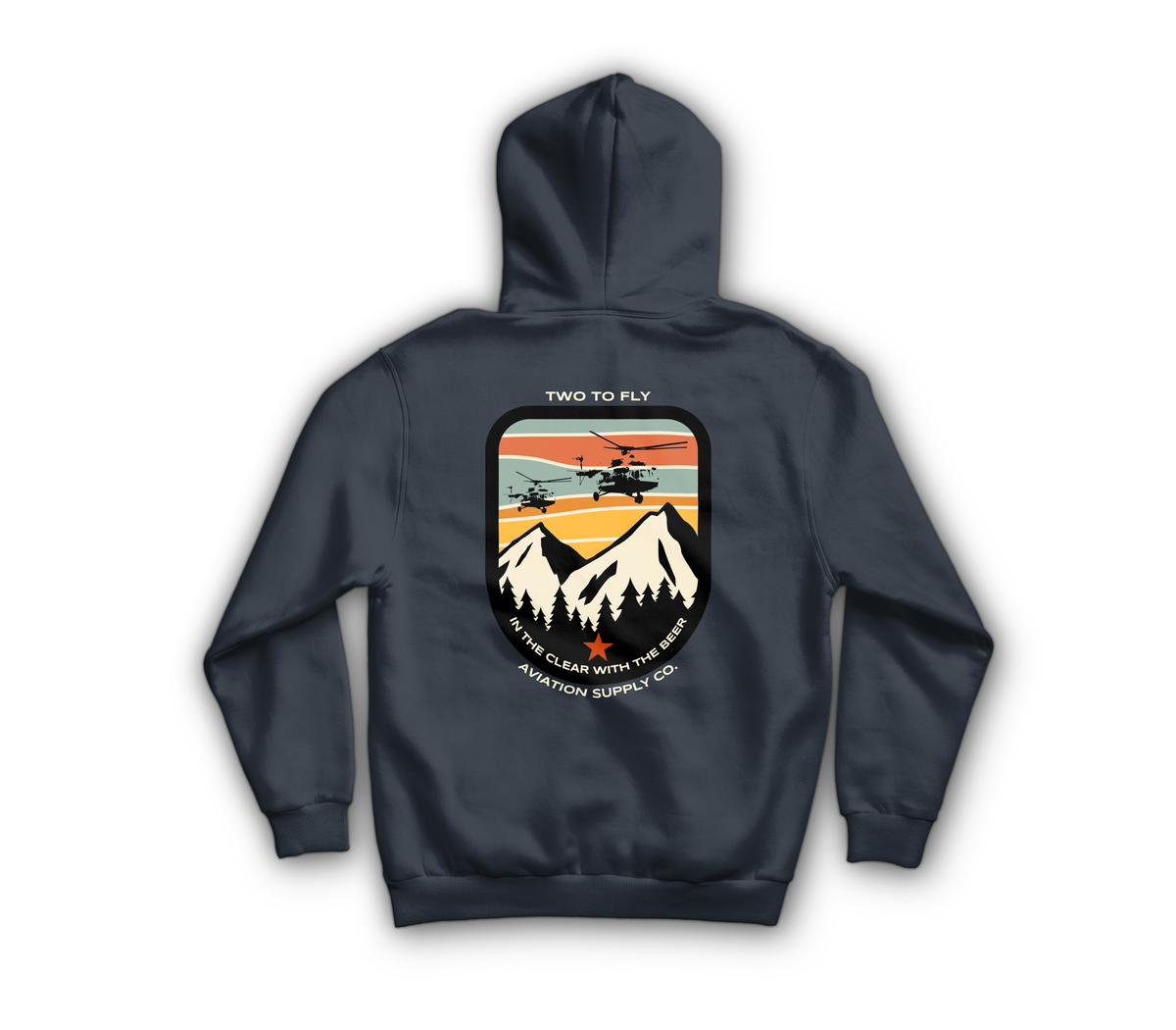 Mi-17 In The Clear Hoodie — Navy, back