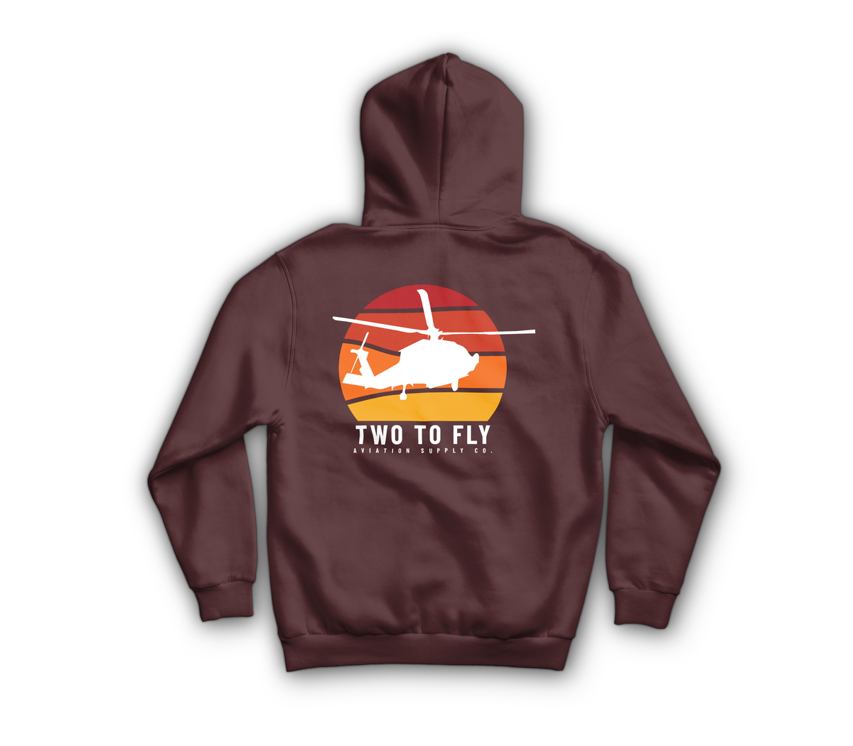Navy Hawk Sunset Zip Hoodie — Maroon, back