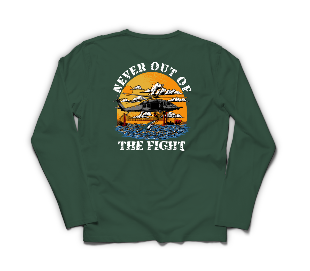 Never Out Long Sleeve — Forrest Green, back