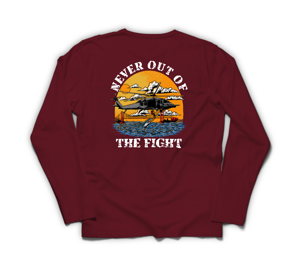 Never Out Long Sleeve — Maroon, back