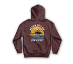 Never Out Zip Hoodie — Maroon, back