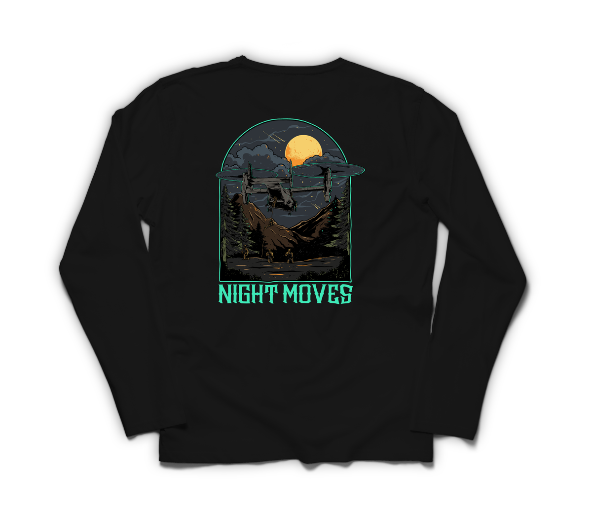 Night Moves Long Sleeve — Black, back