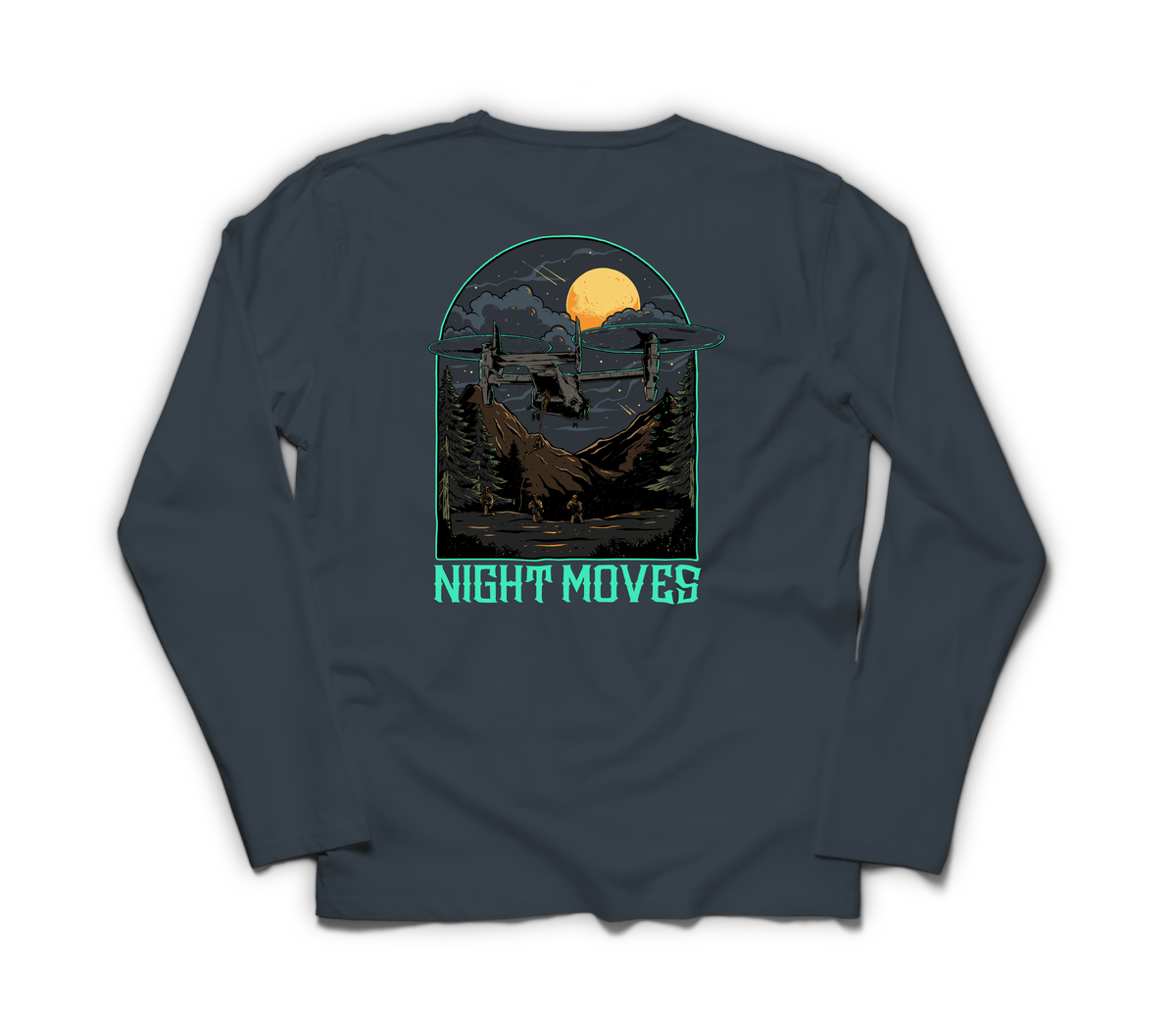 Night Moves Long Sleeve — Navy, back