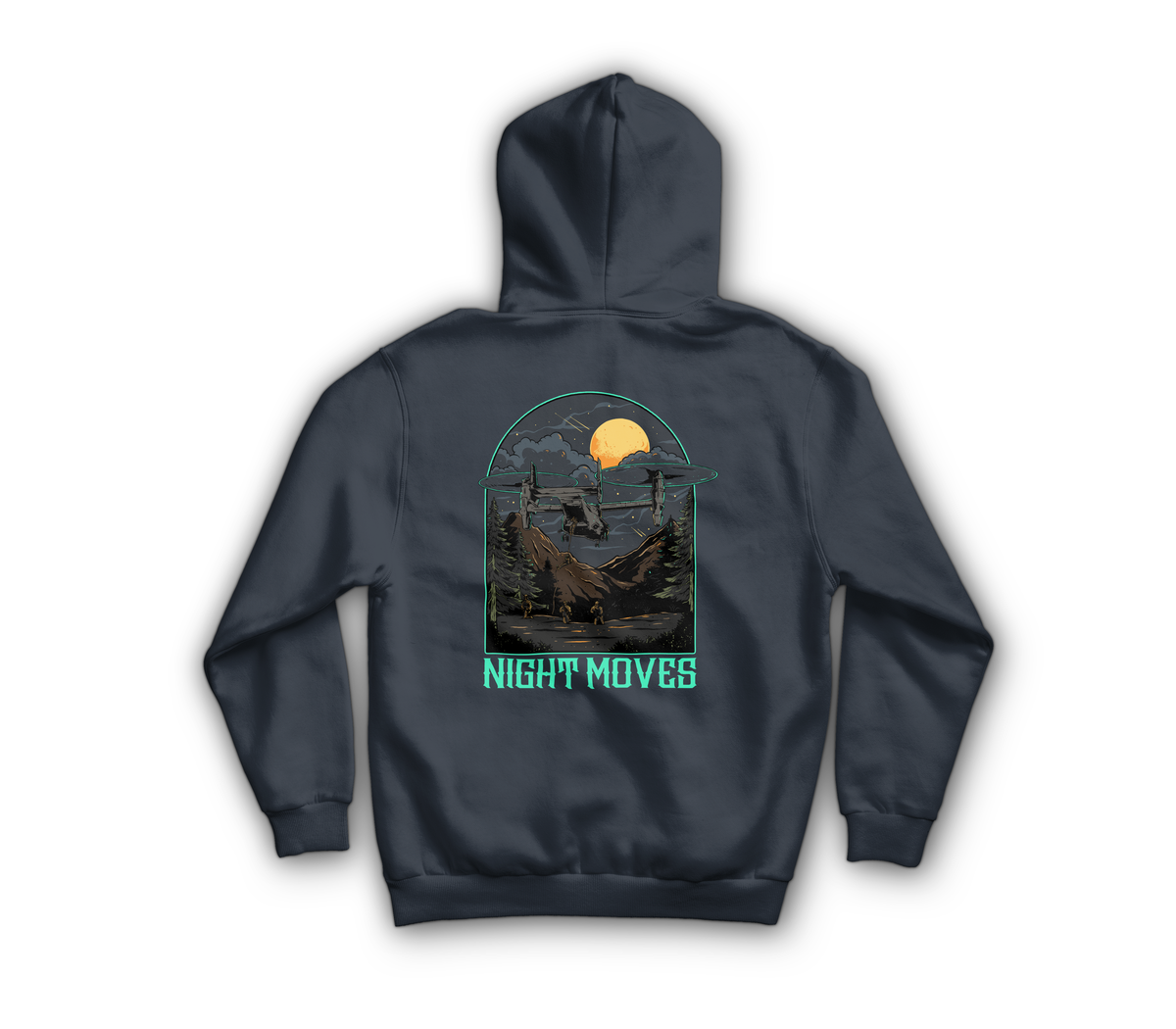 Night Moves Hoodie — Navy, back