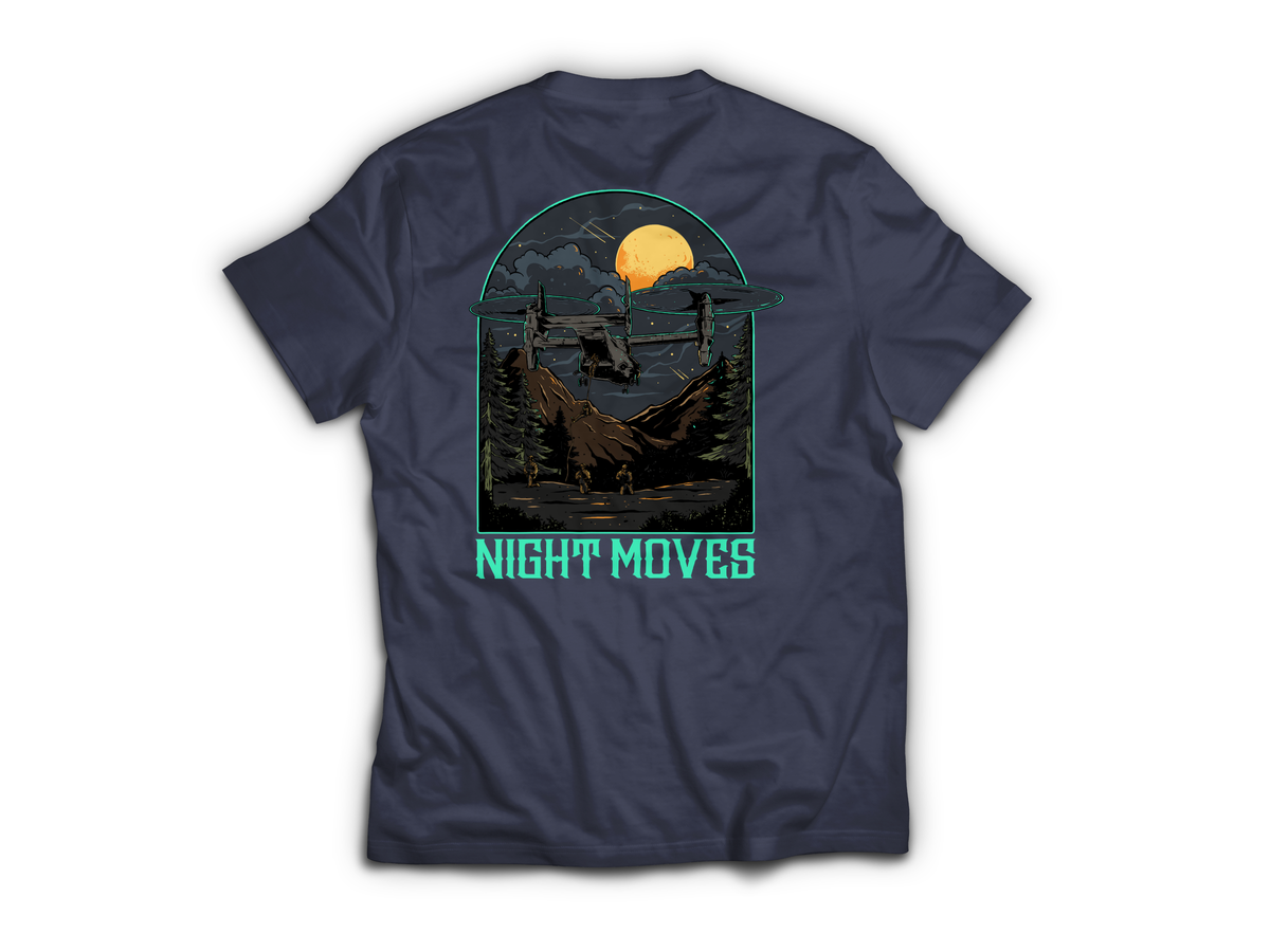 Night Moves T-Shirt — Navy, back