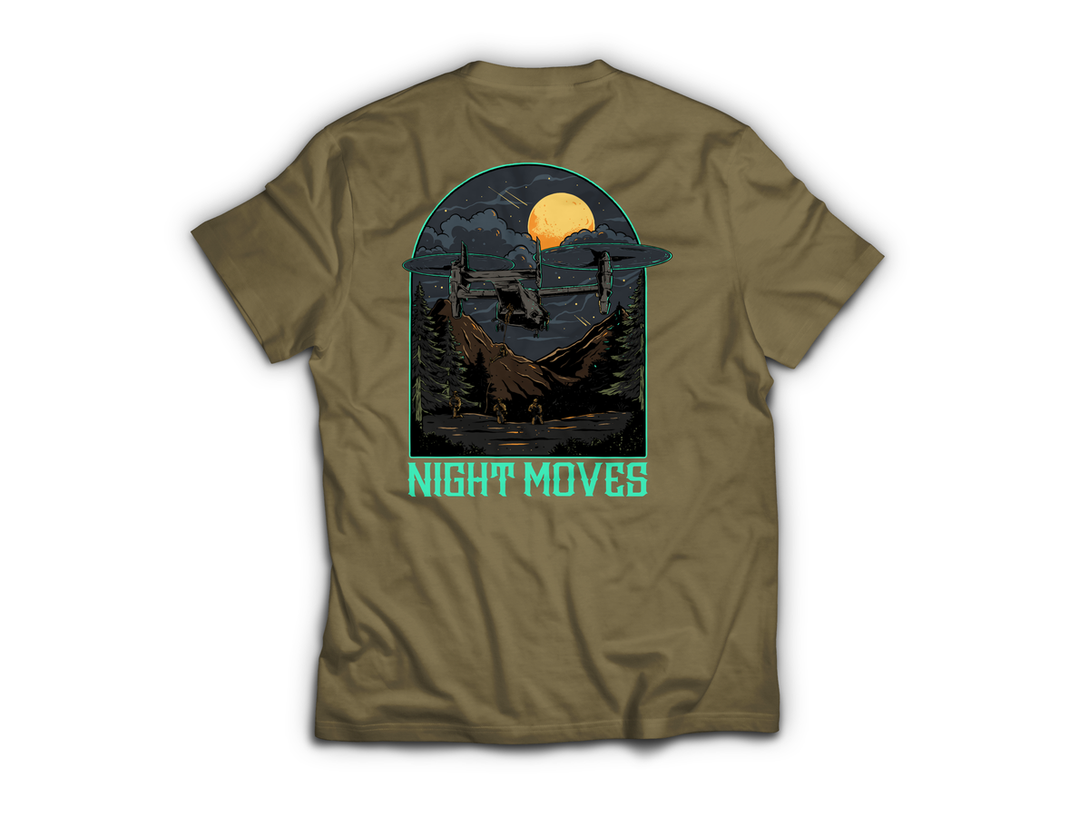 Night Moves T-Shirt — Tan499, back