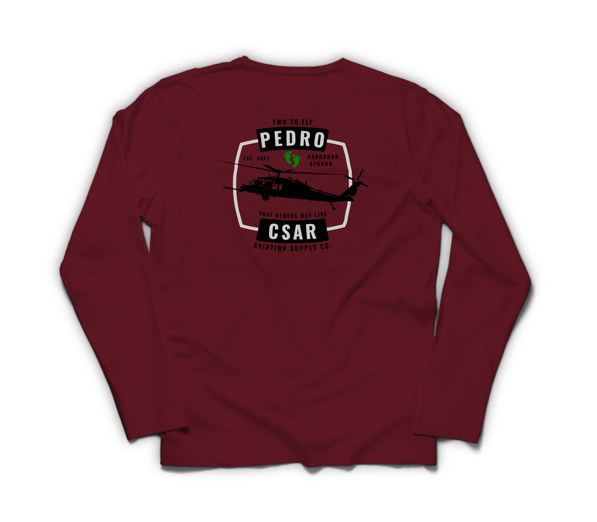 Pedro CSAR Long Sleeve — Maroon, back