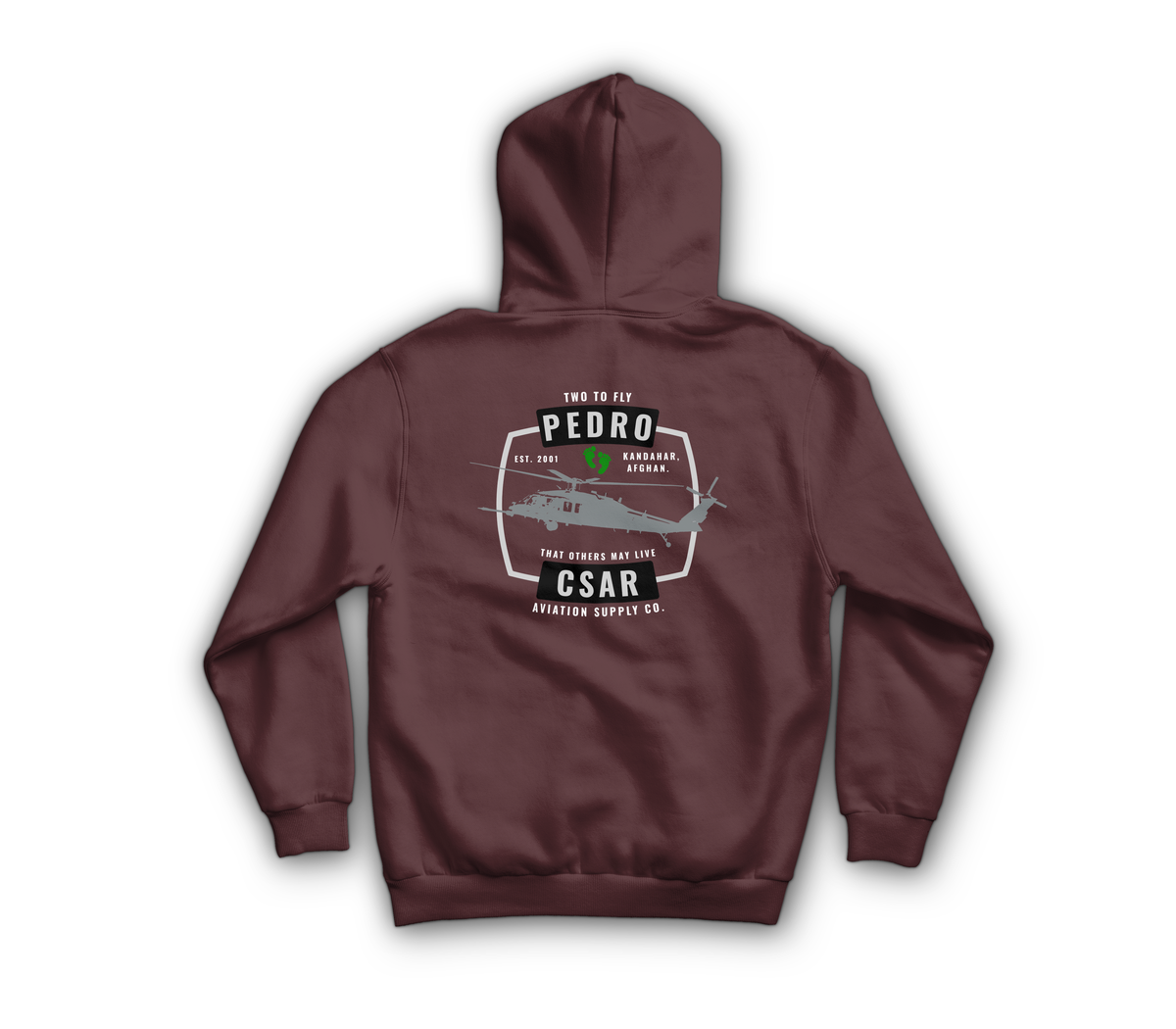 Pedro CSAR Hoodie — Maroon, back