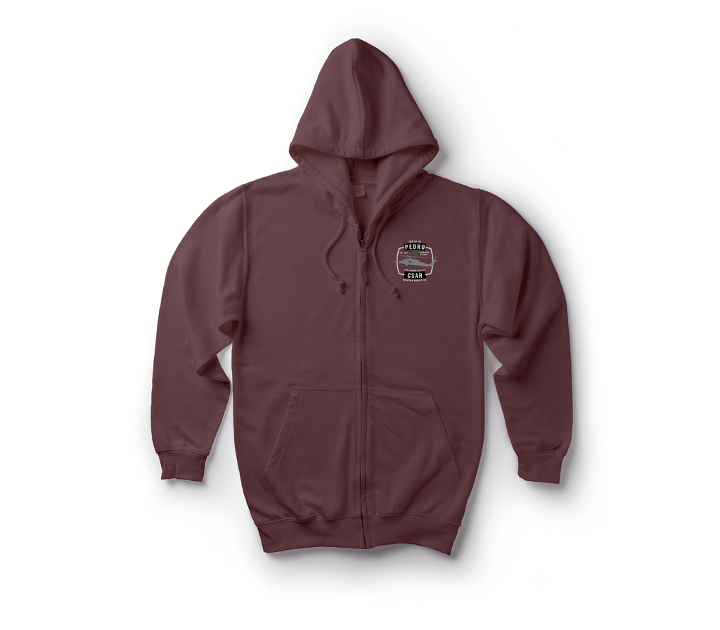 Pedro CSAR Zip Hoodie — Maroon, front