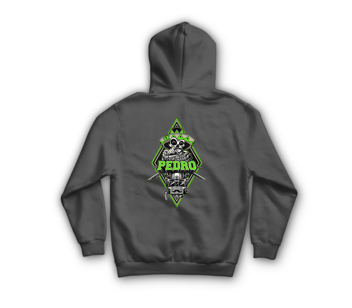 Pedro Hoodie — Charcoal, back