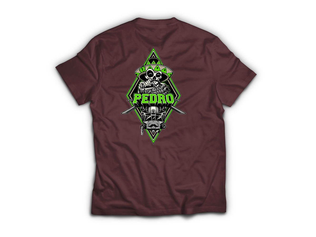 Pedro T-Shirt — Maroon, back
