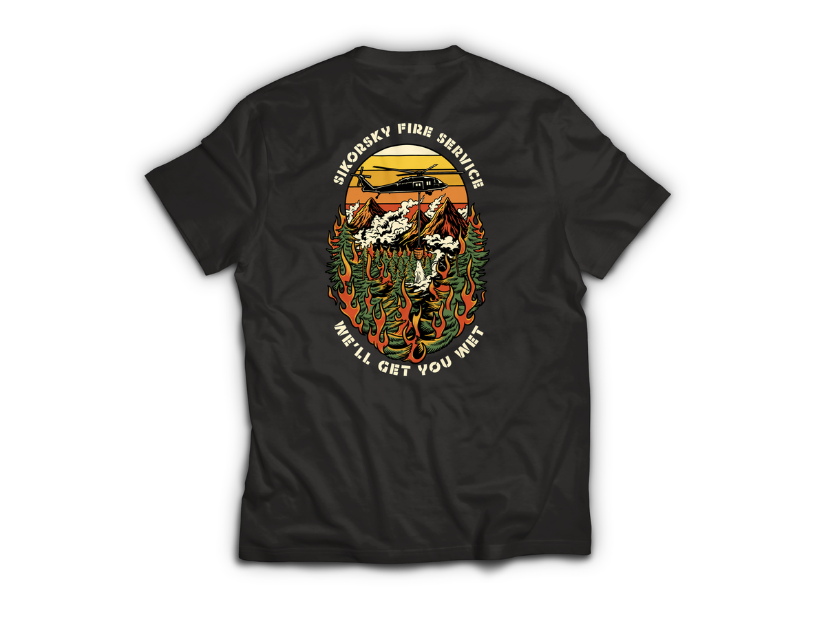 Sikorsky Fire Service T-Shirt — Black, back