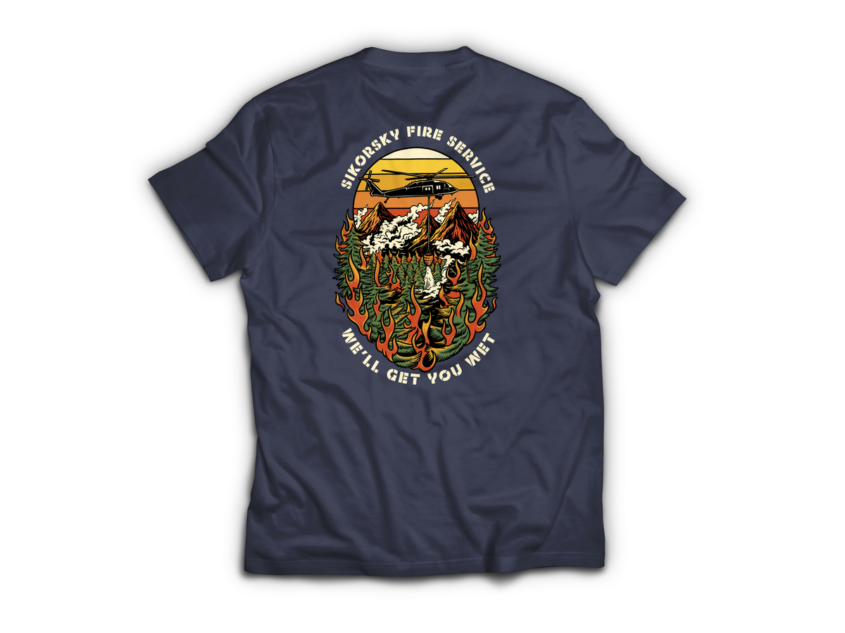 Sikorsky Fire Service T-Shirt — Navy, back