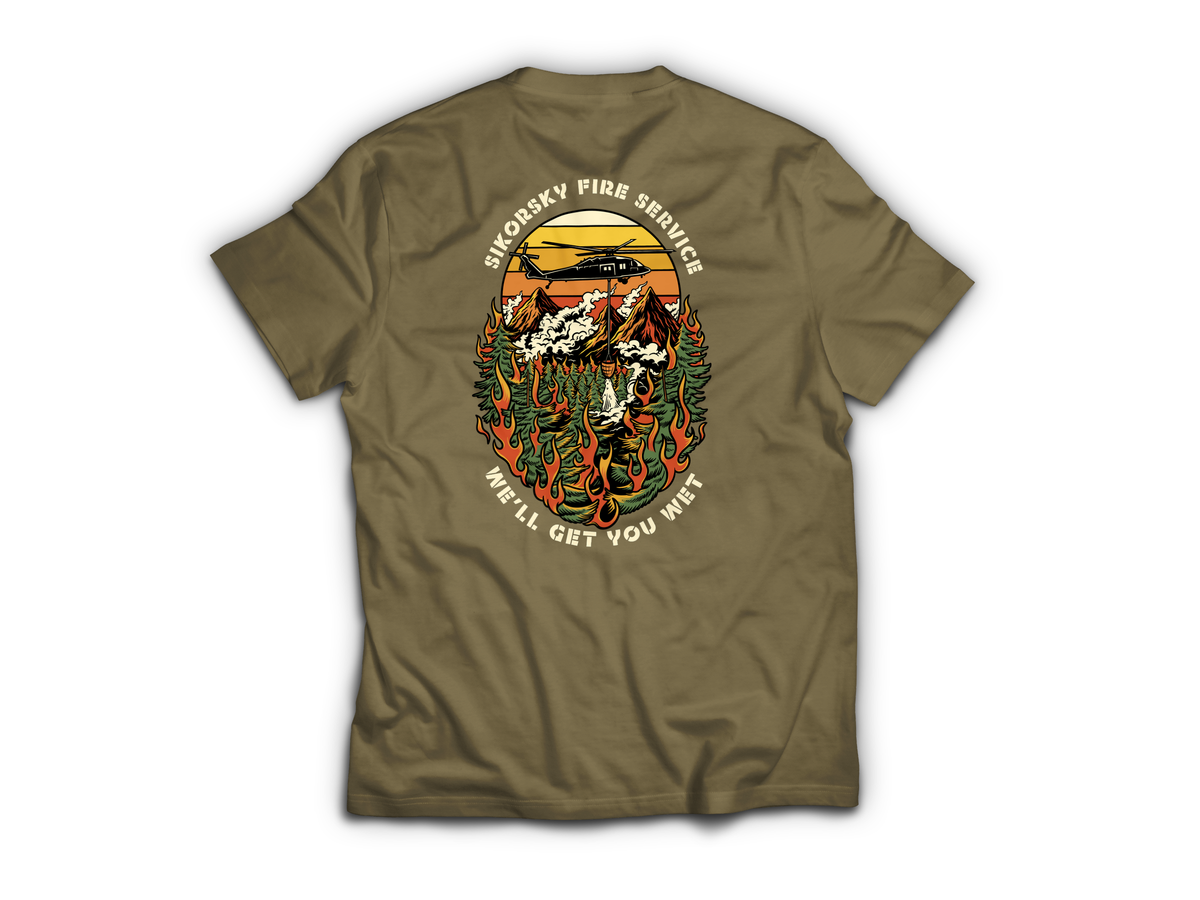 Sikorsky Fire Service T-Shirt — Tan499, back