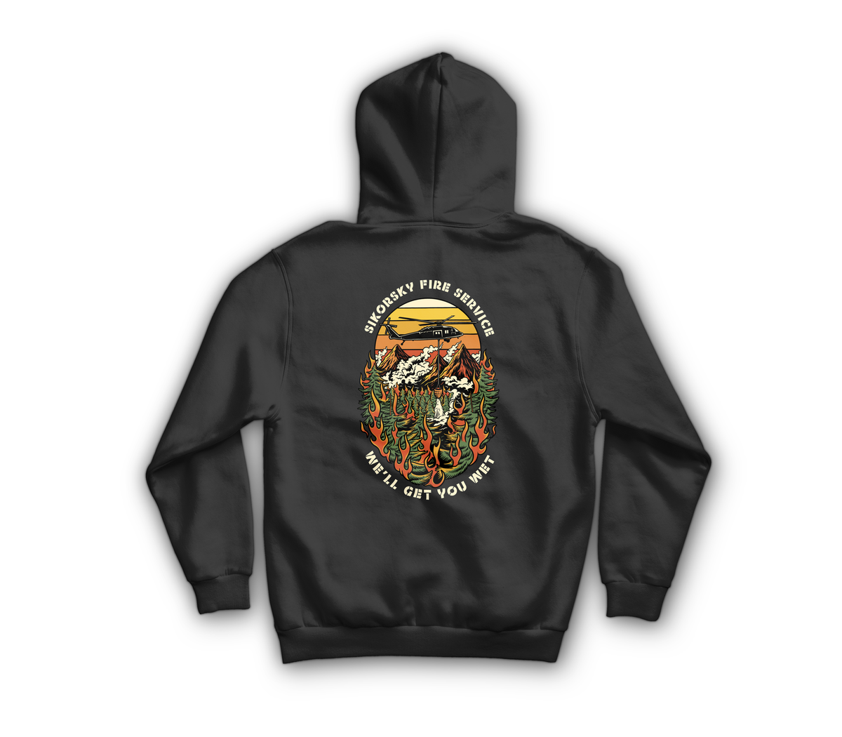 Sikorsky Fire Service Hoodie — Black, back