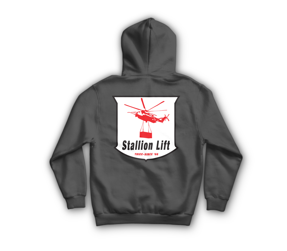 Stallion Lift Hoodie — Charcoal, back