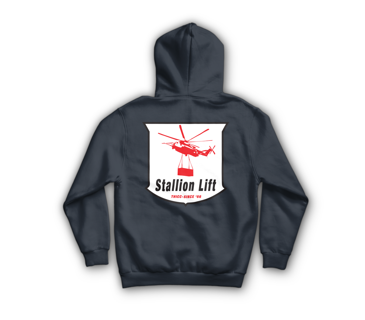 Stallion Lift Hoodie — Navy, back