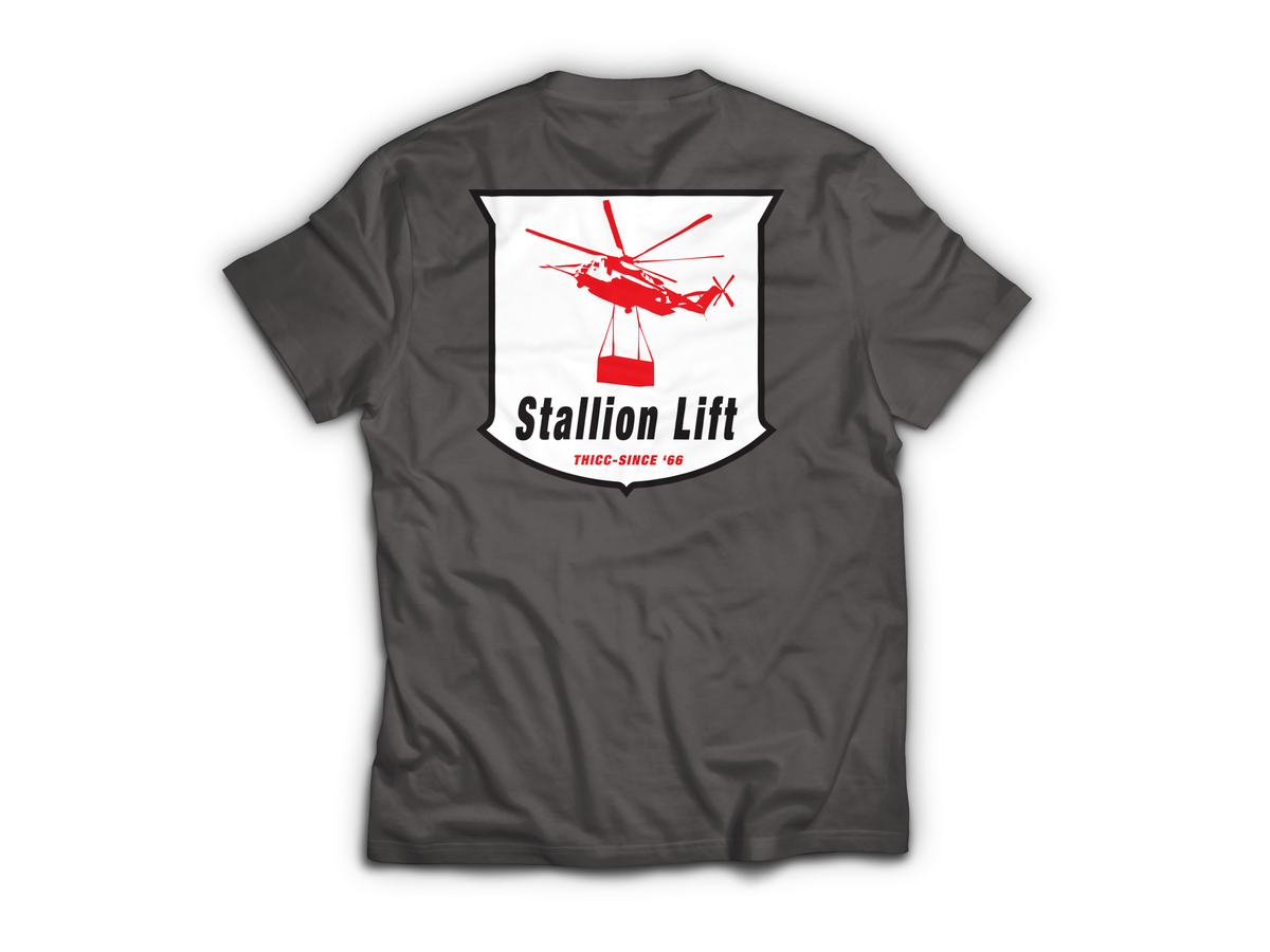 Stallion Lift T-Shirt — Charcoal, back