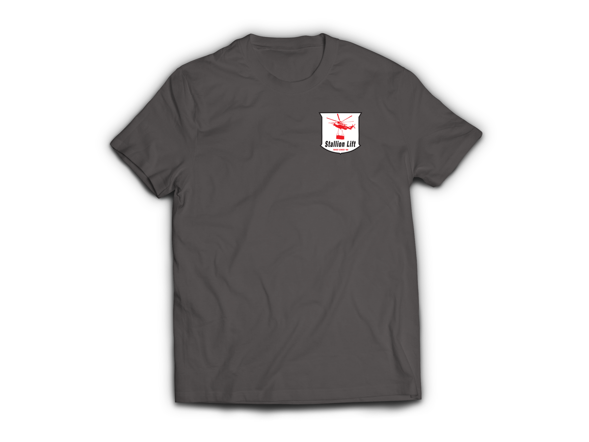 Stallion Lift T-Shirt — Charcoal, front