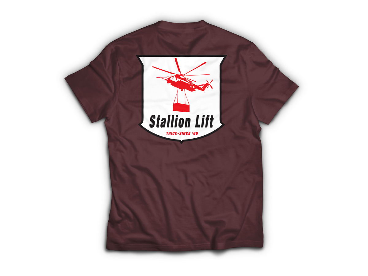 Stallion Lift T-Shirt — Maroon, back