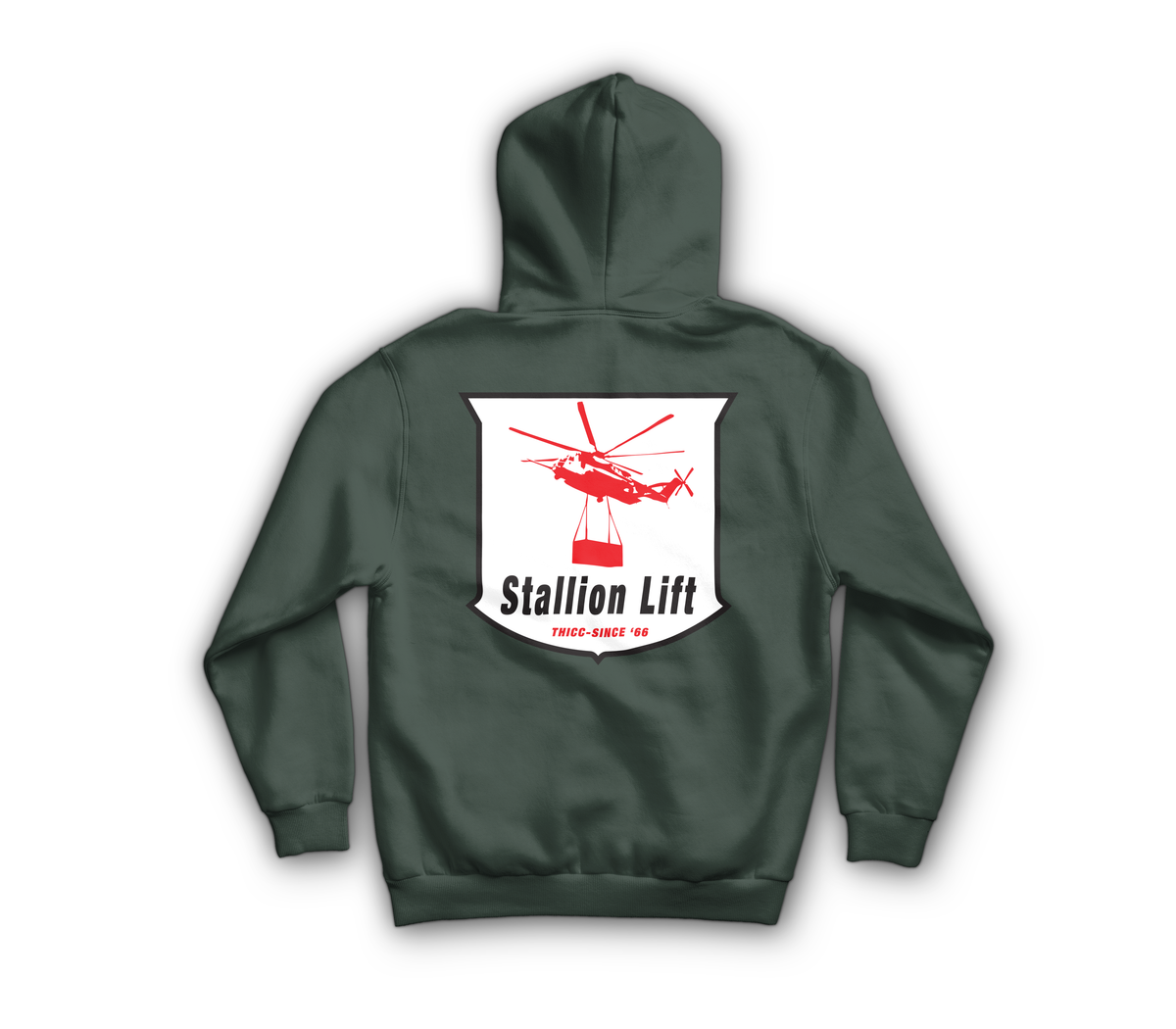 Stallion Lift Zip Hoodie — Forrest Green, back