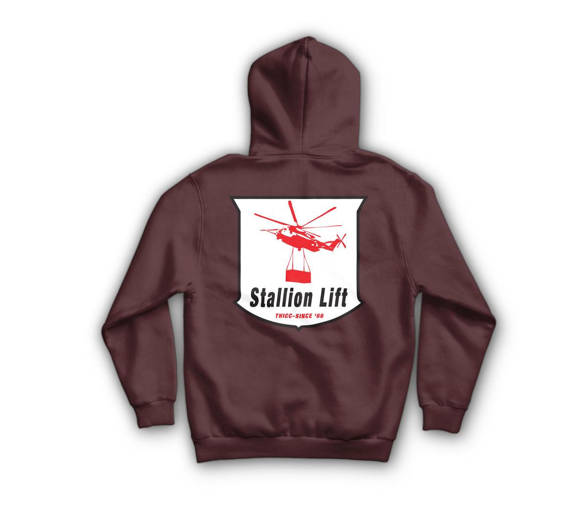Stallion Lift Zip Hoodie — Maroon, back
