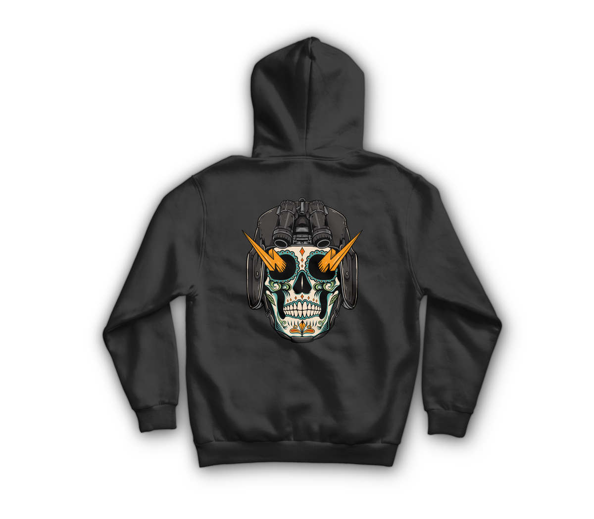 Sugar Skull Hoodie — Black, back
