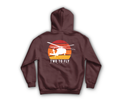 Sunset Hawk Hoodie — Maroon, back