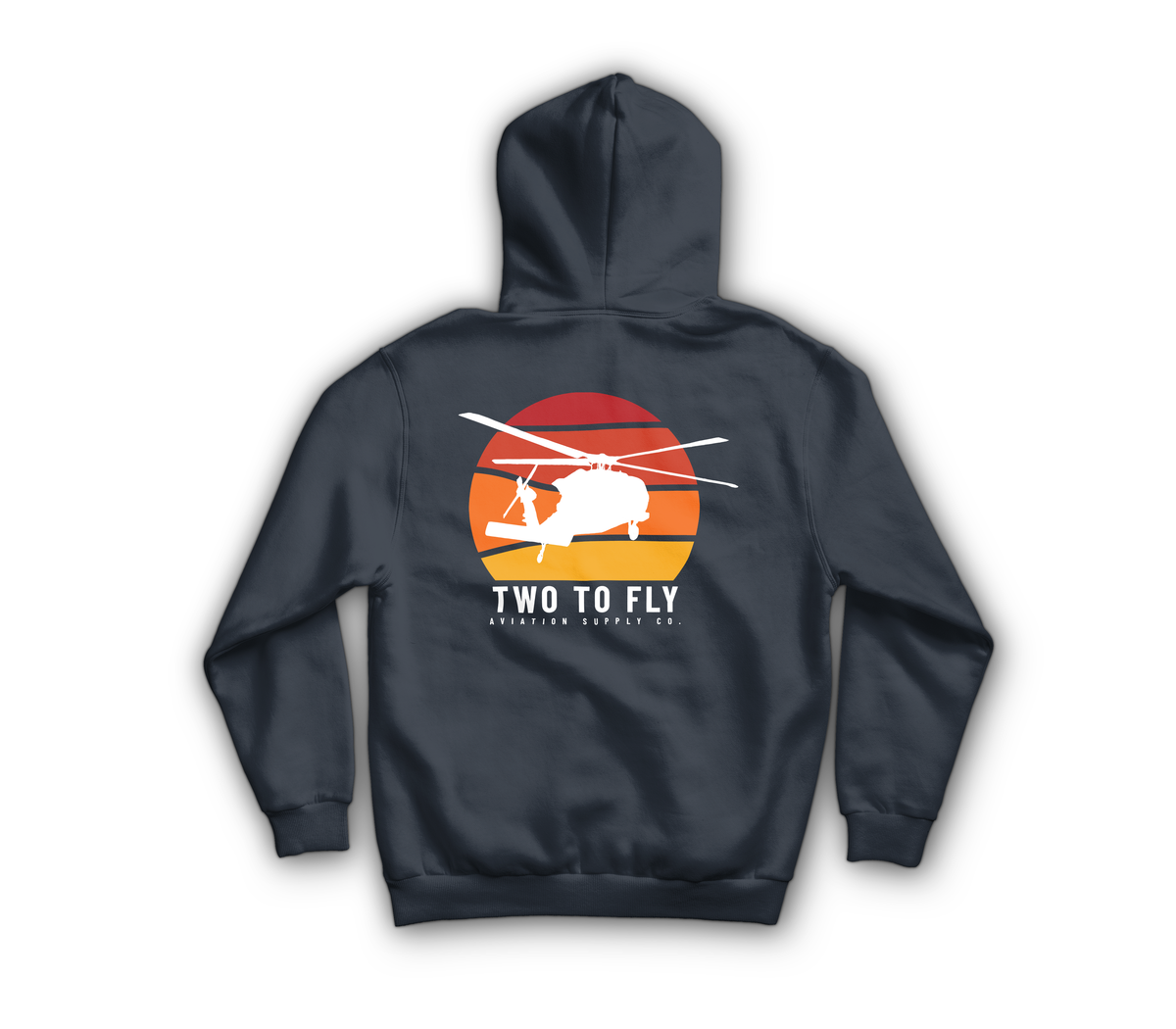 Sunset Hawk Zip Hoodie — Navy, back