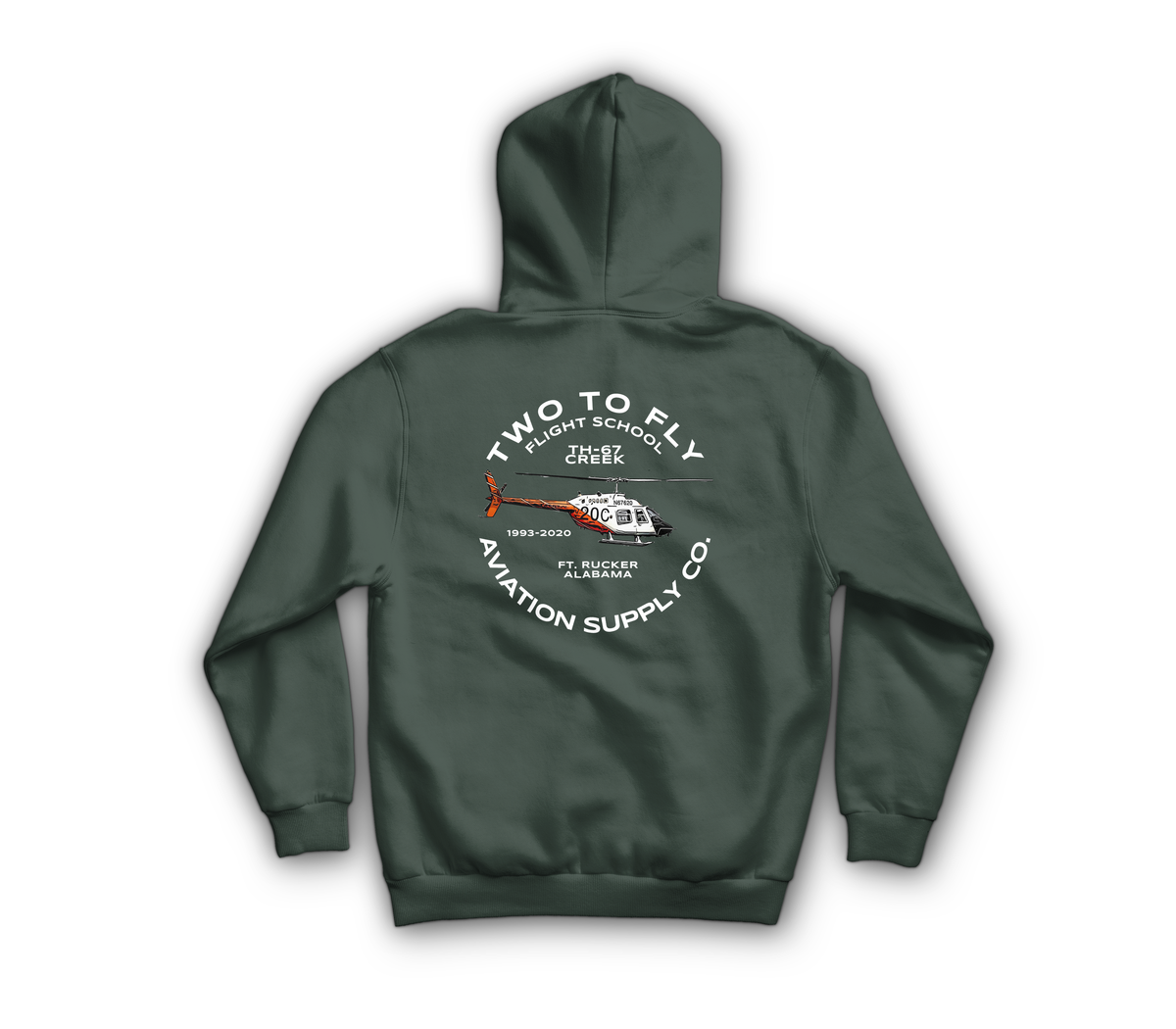 TH-67 Commemorative Hoodie — Forrest Green, back