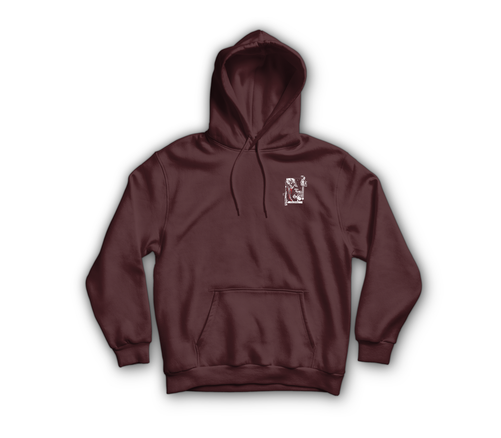 The Lovers Hoodie — Maroon, front